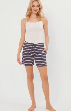 Damskie Italian Fashion Piżamy Damskie Krótkie|Bielizna Homewear - podenki dakie krótkie grafitowe w paki Betty