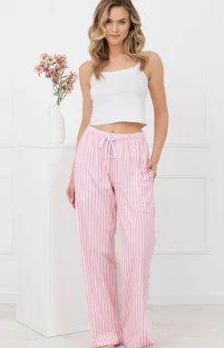 Damskie Italian Fashion Bielizna Homewear|Piżamy Damskie - podnie dakie długie od piżay różowe Faro