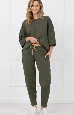 Damskie Italian Fashion Bielizna Homewear|Piżamy Damskie - podnie dreowe dakie Kaori