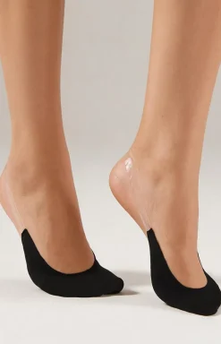 Stopki bawełniane z odkrytą piętą z paskiem silikonu Cotton Open Heel