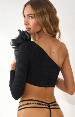Stringi damskie z kółeczkami black Desire