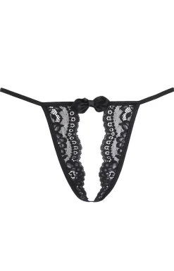 Stringi otwarte czarne V-9818