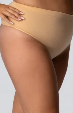 Stringi wyszczuplające ze średnim stanem jasnobeżowe Smoothwear
