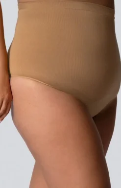 Stringi wyszczuplające z wysokim stanem ciemnobeżowe Smoothwear