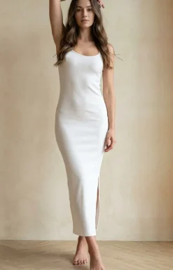 DKaren Moda - ukienka daka długa w prążek biała DK-K-P7