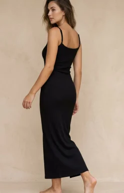 DKaren Moda - ukienka daka długa w prążek czarna DK-K-P7