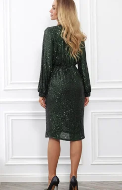 Awama Moda - ukienka midi cekinowa w kolorze m A399
