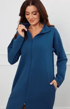Damskie Italian Fashion Szlafroki I Peniuary|Bielizna Homewear - zafrok daki na uwak z długi rękawe Grafi