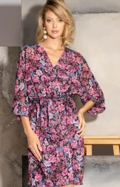 Szlafrok damski w kwiaty Luciana