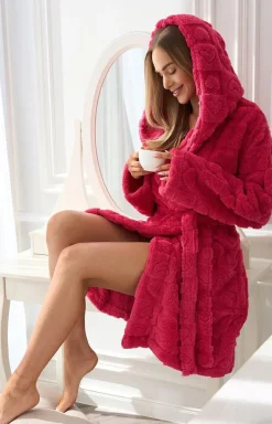 Damskie L&L Szlafroki I Peniuary|Szlafroki Damskie - zafrok daki z kapture w erca 2553 Vaentina