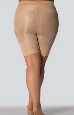 Damskie Mona Queen Size Majtki Z Nogawkami|Panty Damskie - Szorty modelujące plus size jasnobeżowe Smoothwear