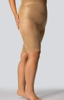 Szorty wyszczuplające z wysokim stanem ciemnobeżowe Smoothwear