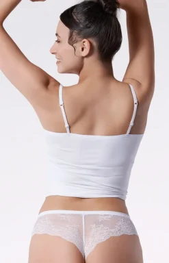 Damskie Julimex Bielizna Plus Size|Figi Bezszwowe - Tanga figi bezzwowe białe