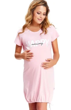 Damskie Doctor Nap Bielizna Ciążowa|Ciążowa Bielizna Nocna - TCB.9504 Happy Mommy koszula dla kobiet w ciąży i do karmienia