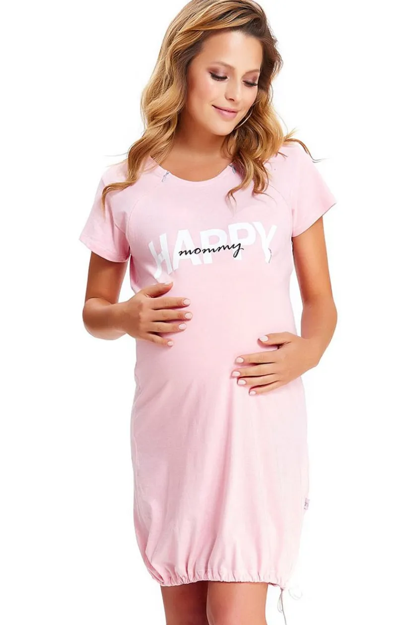 Damskie Doctor Nap Bielizna Ciążowa|Ciążowa Bielizna Nocna - TCB.9504 Happy Mommy koszula dla kobiet w ciąży i do karmienia