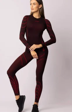 Damskie Spaio Legginsy|Legginsy Damskie - Teroaktywne egginy dakie czarno-zare Rapid