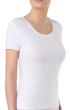 T-shirt damski bawełniany biały krótki rękaw LF 2022