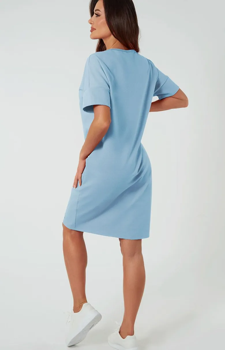 Damskie Italian Fashion Koszula Nocna Bawełniana|Moda - Tunika daka z krótki rękawe tella