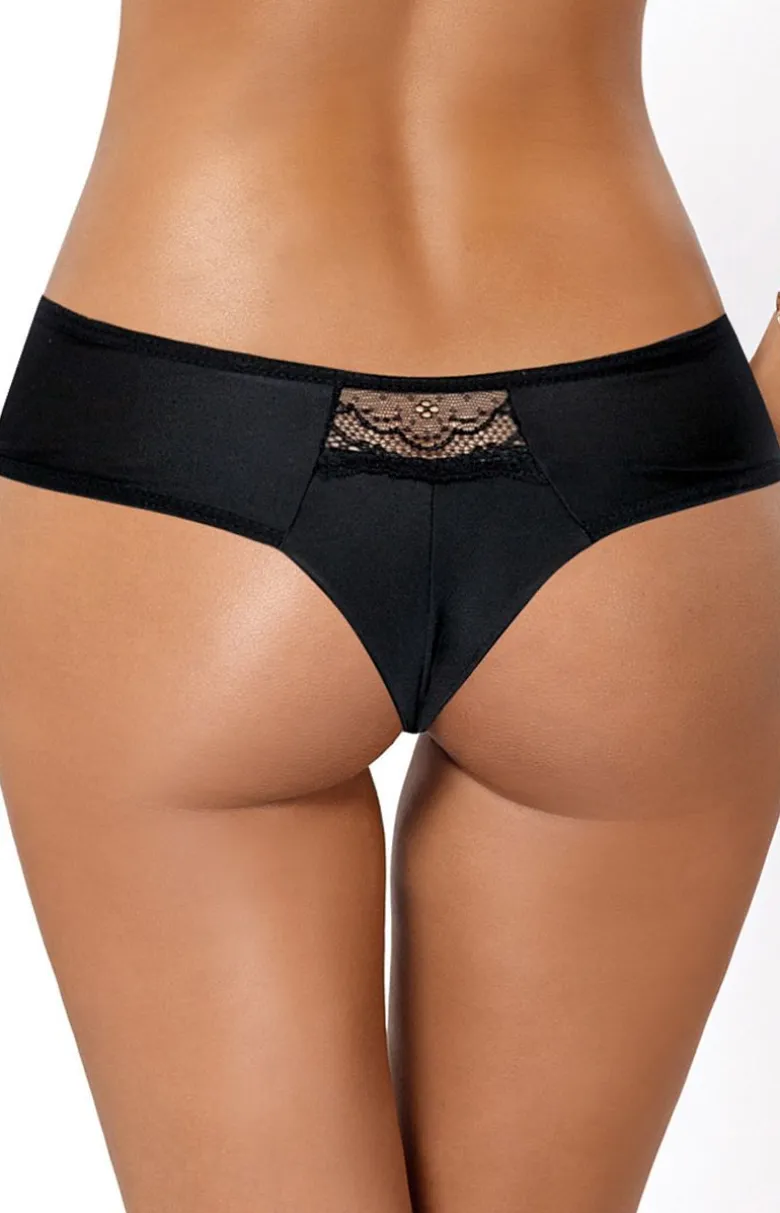 Vesta czarne stringi damskie