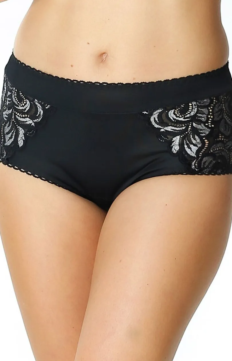 Damskie Mewa Figi, Stringi, Panty|Figi Damskie - Wygodne figi damskie z wysokim stanem czarne Jola