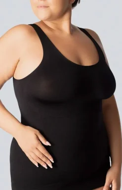 Wyszczuplająca koszulka damska plus size czarna Smoothwear