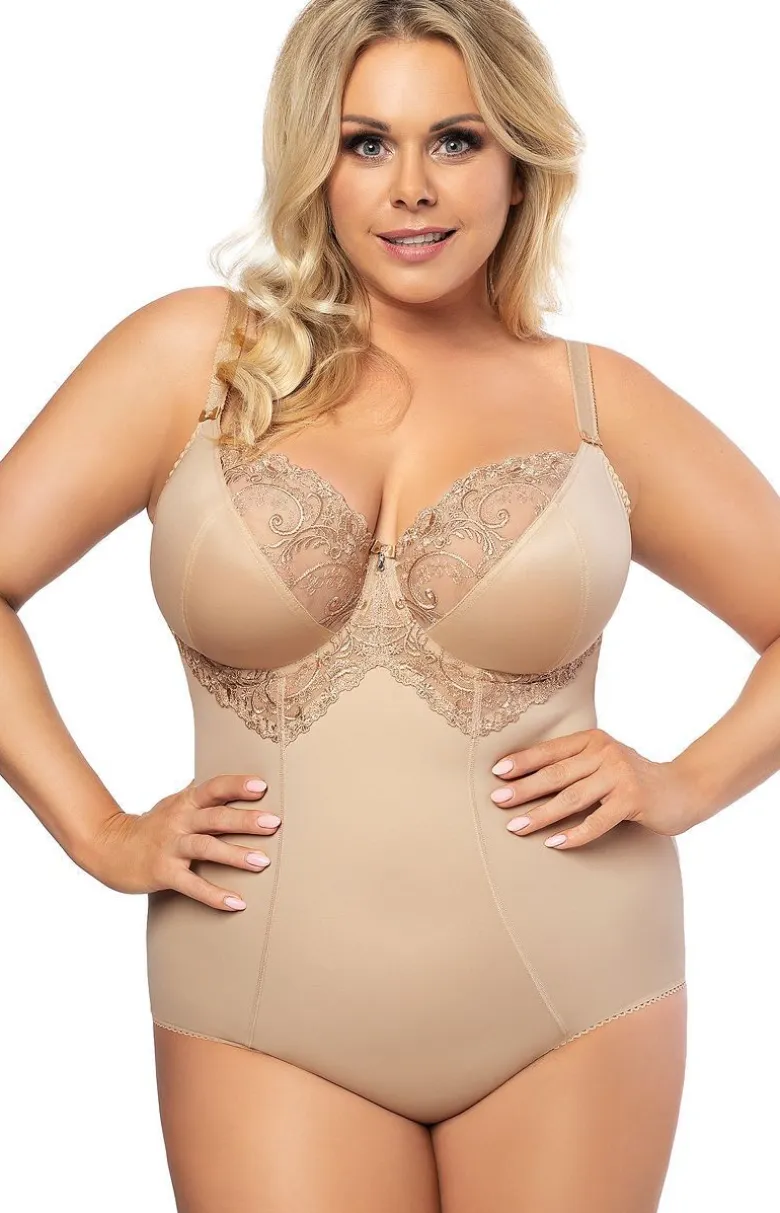 Wyszczuplające cieliste body damskie z miseczkami K356 Gala