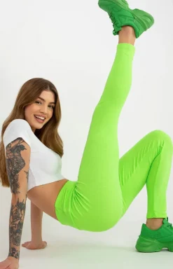 Zielone legginsy prążkowane EM-LG-725.11