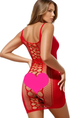 SoftLine Collection Bodystocking|Koszulki - Zmysłowa czerwona sukienka bodystocking 3029