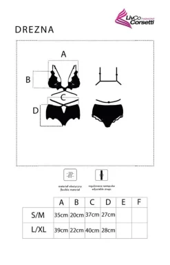 LivCo Corsetti Fashion Koszulki|Komplety Bielizny - Zmysłowy koronkowy komplet z paseczkami Drezna